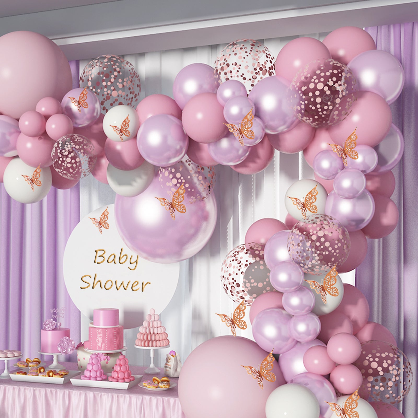 Soonlyn Baby Shower Decorations for Girl 140 Pcs Pink Balloon Garland –  Soonlyn Party